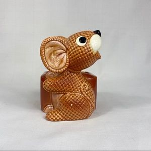 Vintage Lefton Quilted Mouse Figurine Planter